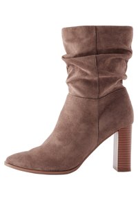 Next FOREVER COMFORTÂ® HEELED SLOUCH MIDI BOOTS - Højhælede støvler - mink brown