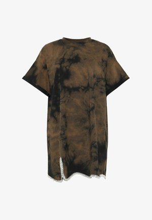 #VDR VILLADELLEROSE, OVERSIZE TIE-DYE DRESS - Robe t-shirt - brown