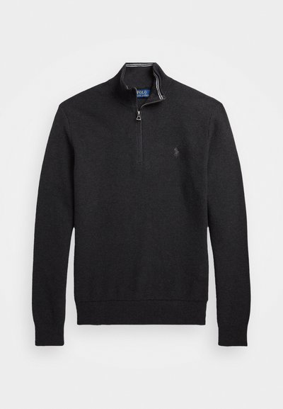 Polo Ralph Lauren KNIT COTTON QUARTER ZIP JUMPER - Trui - dark granite hthr