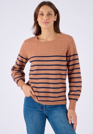 RAYURES ET  AJOURÉE - Maglione - camel rayé