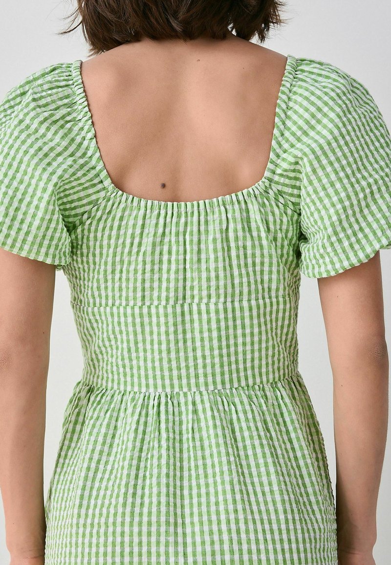 Next TALL FIT - PUFF SLEEVE MILKMAID - Day dress - green gingham/green -  Zalando