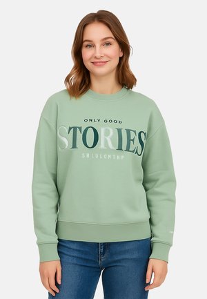 SCHRIFTZUG GOOD MOOD CLUB VORNE - Sweatshirt - grün-2