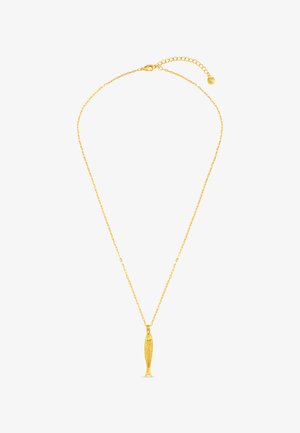 Orelia, TEXTURED FISH CHARM NECKLACE - Náhrdelník - pale gold-coloured