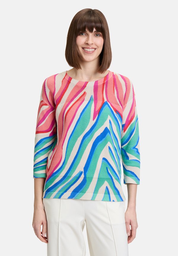 MIT PRINT - Strickpullover - mint rosé