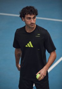 adidas Performance - Sports T-shirt - black/lucid lemon Thumbnail Image 1