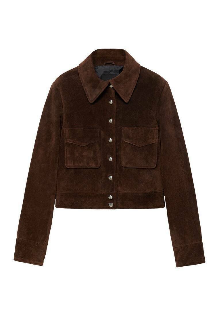 Mango SIMBA - Leather jacket - brown - Zalando.ie