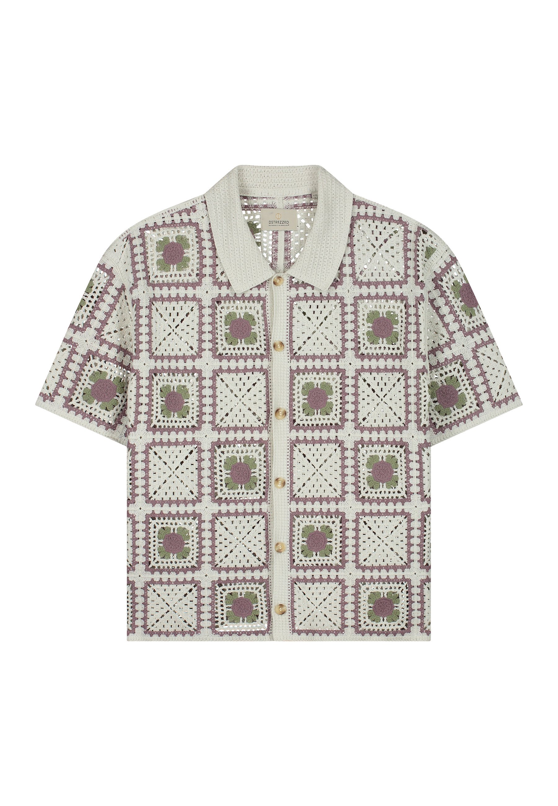 Dstrezzed SHANE CROCHET SHIRT - Shirt - silver birch/light grey