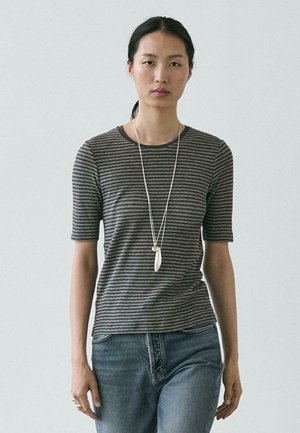 SHORT SLEEVE STRIPED - T-shirts print - grey