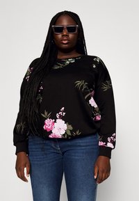 ONLY Carmakoma CARWANTED FLOWERS - Camisola - black