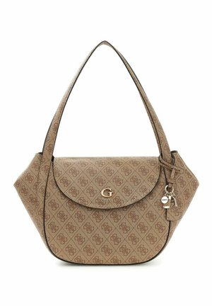 Guess, COLEEN LOGO FLAP SHOULDER BAG - Handtasche - latte logo