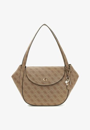Guess, COLEEN LOGO FLAP SHOULDER BAG - Handtasche - latte logo