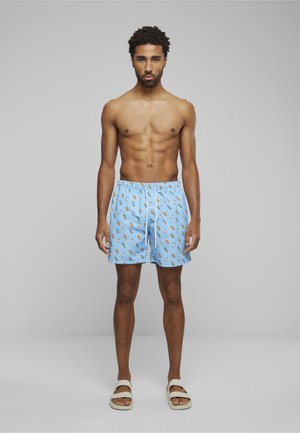 Urban Classics, B T PATTERN - Plavecké šortky - light blue/ice