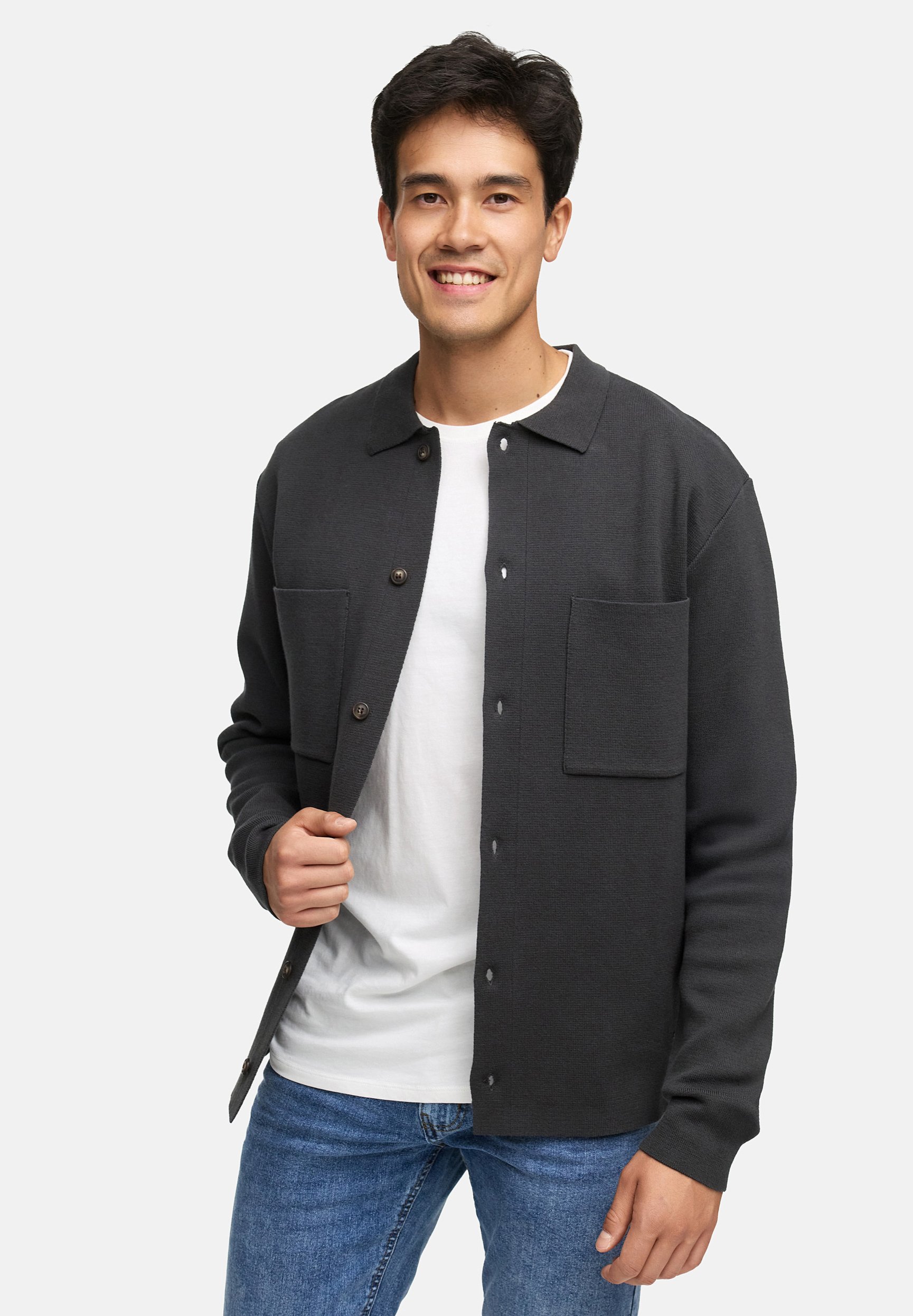 INDICODE JEANS Cardigan raven/antracite