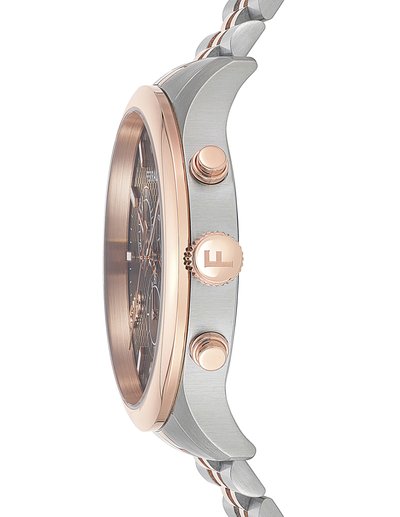 FERRAGAMO DUO - Cronografo - silver-tone  rose gold