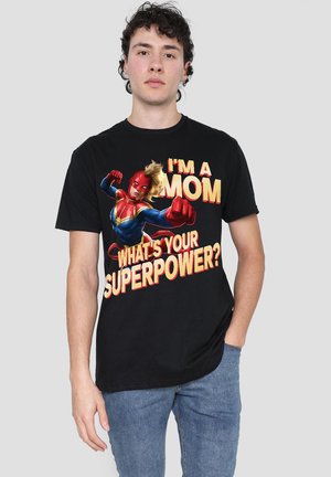 CAPTAIN MARVEL MOTHERS DAY MOM SUPERPOWER - Print T-shirt - black