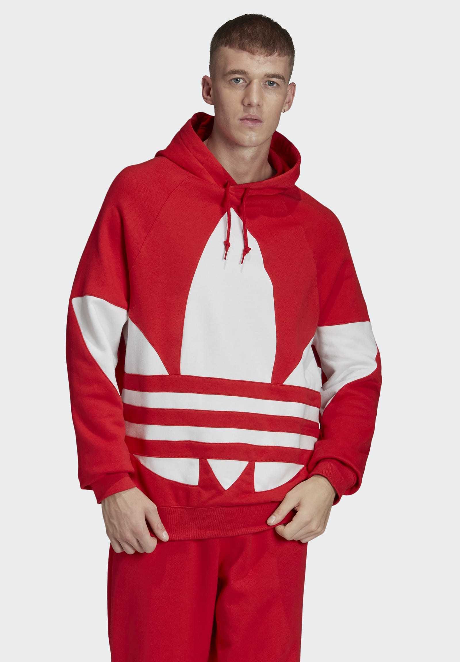 adidas Originals BIG TREFOIL HOODIE Kapuzenpullover red adidas Originals BIG TREFOIL HOODIE Kapuzenpullover red