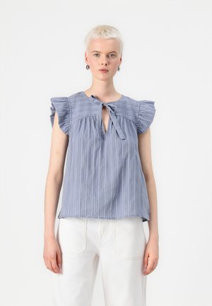 JDYEVA TIE - Blouse - silver bullet/cloud dancer