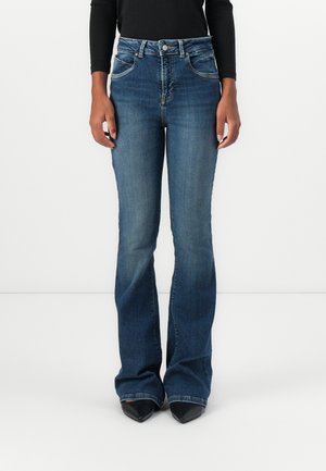 JONNA HIGH RISE FLARE - Alt laienevad teksad - dark blue denim