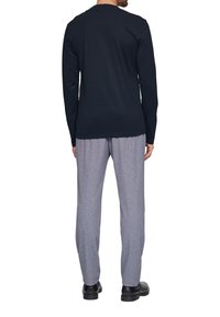 s.Oliver BLACK LABEL MIT REISSVERSCHLUSS AUS MERCERISIERTER  - Langarmshirt - navy