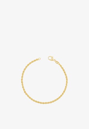 Bracciale placcato in oro con design a corda attorcigliata, dotato di chiusura con gancio a moschettone. Texture elegante che migliora l'appeal visivo.