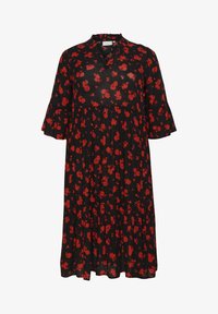 Valitud, black red flower print
