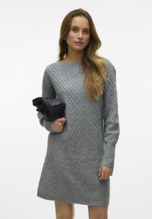 Vero Moda, Knitted VMANJASTINNA Midi - Gebreide jurk - medium grey melange