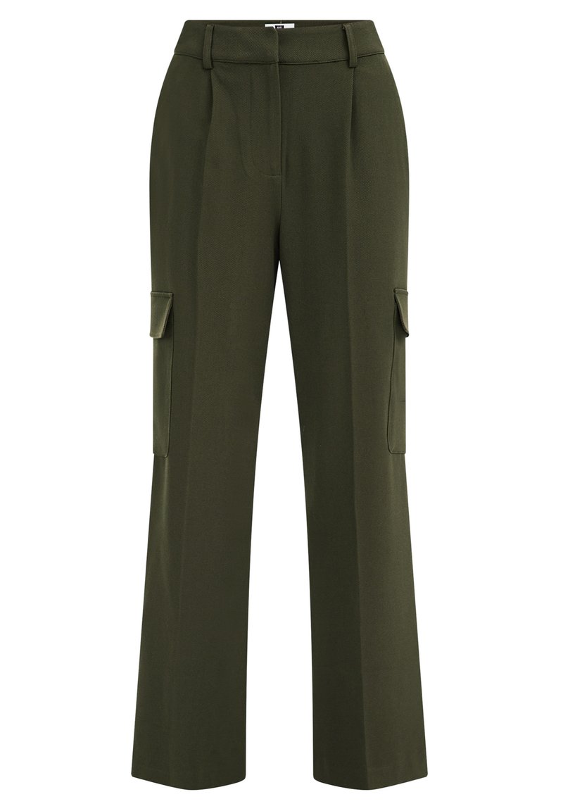 WE Fashion Cargobroek donkergroen gemêleerd WE Fashion Cargobroek donkergroen gemêleerd