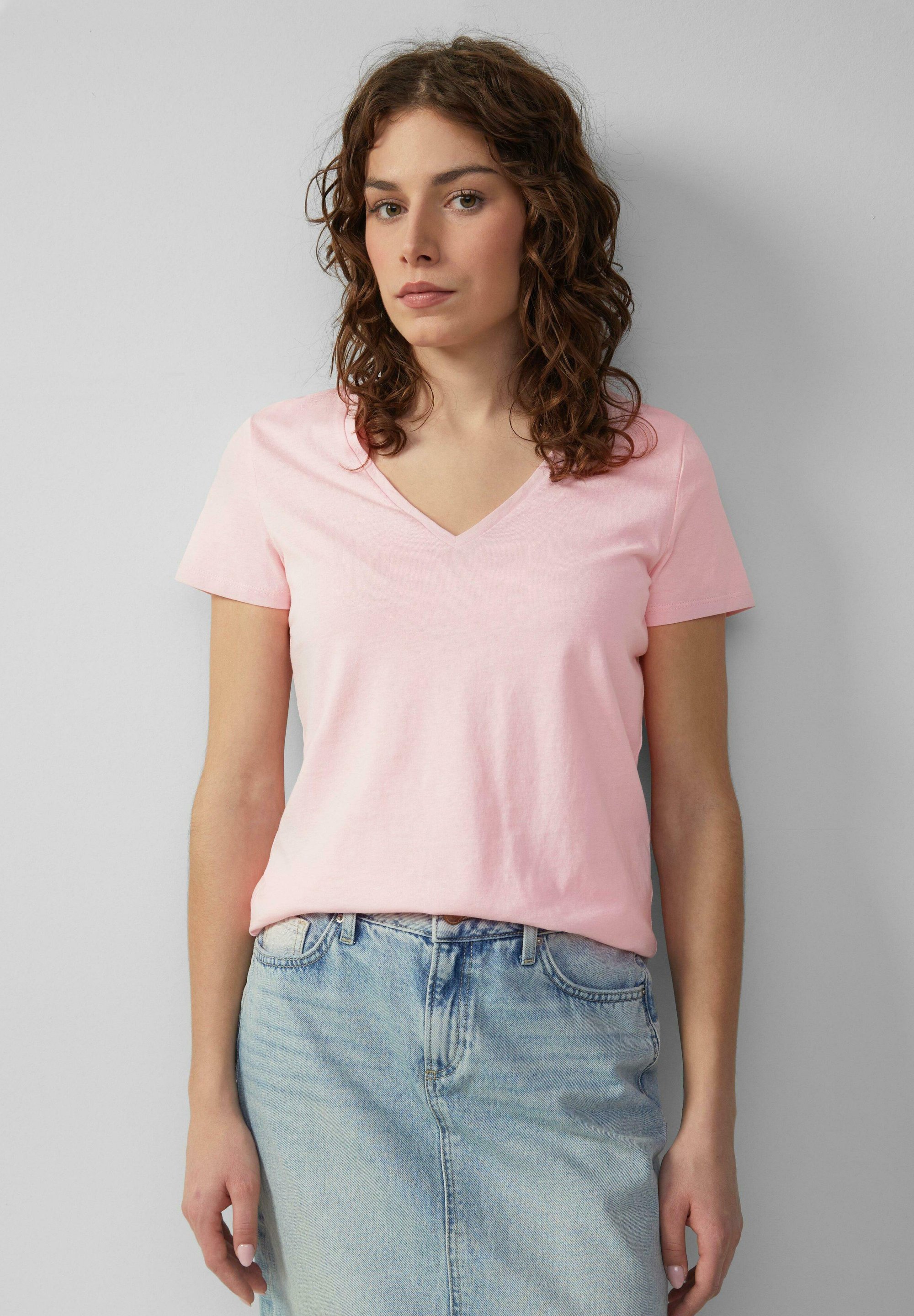 QS MIT V-AUSSCHNITT Basic T-shirt zartrosa/light pink Zalando