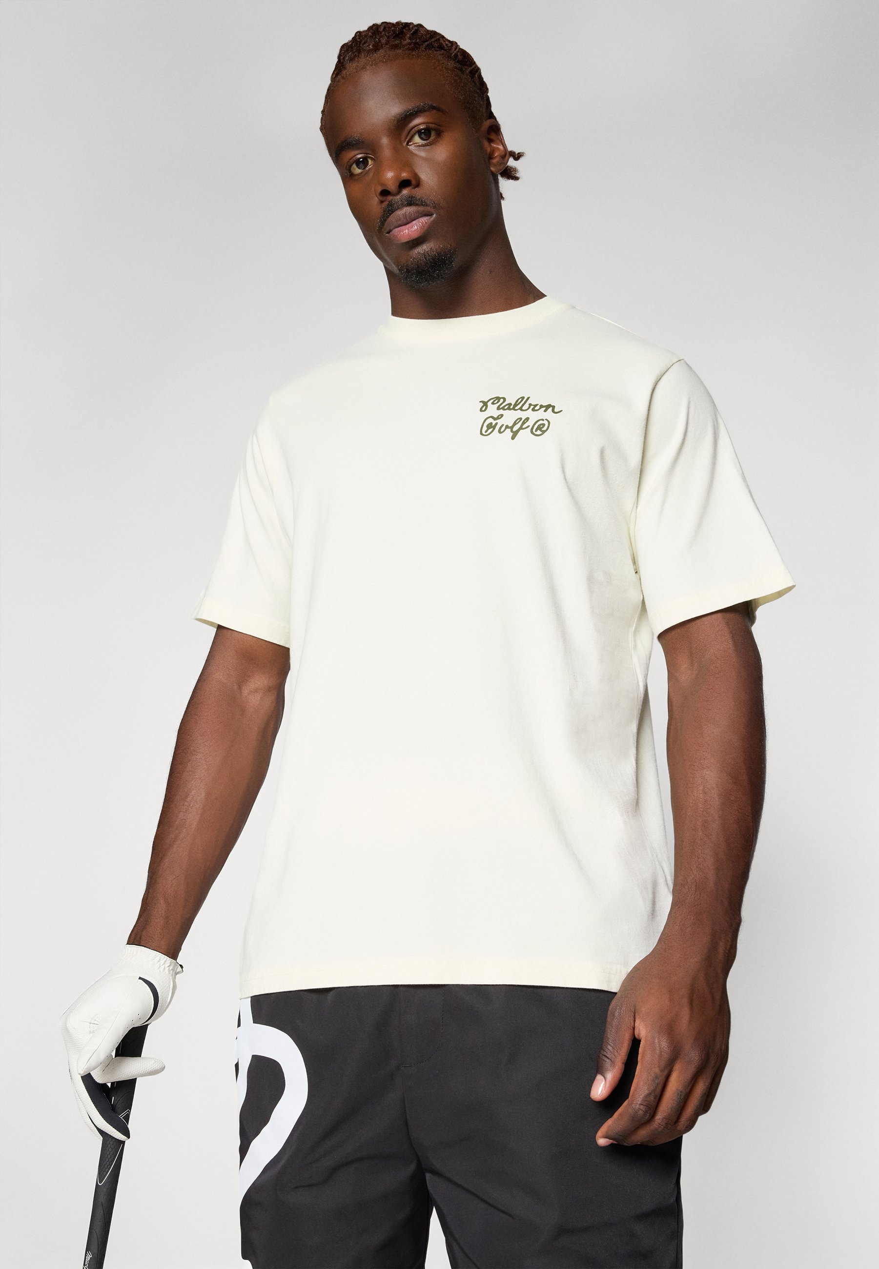 Malbon クリーム色 Tシャツ Lサイズ Malbon Golf(マルボンゴルフ) Tシャツ・カットソー(メンズ