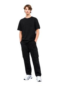 Terranova CARGO - Jeans a sigaretta - nero denim