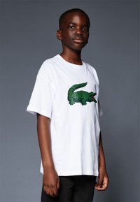 Lacoste - TEE CROC UNISEX - T-shirt print - white Miniatuurafbeelding 1