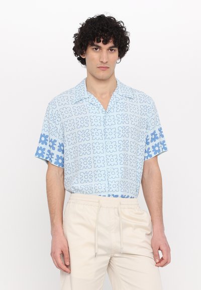 sandro VINTAGE FLOWER SHIRT  - Cămașă - ciel