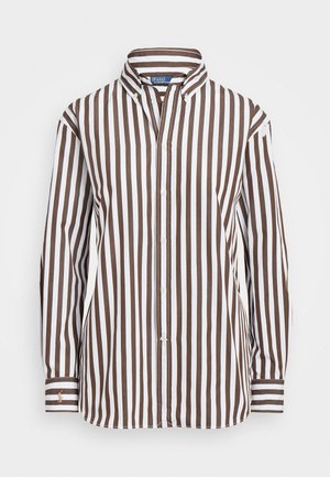 Polo Ralph Lauren LONG SLEEVE BUTTON FRONT SHIRT - Pogājama blūze - brown/white