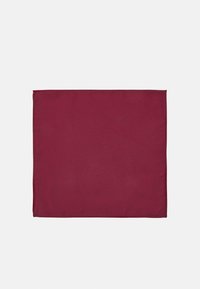 Burgundy neliöliina, joka on valmistettu teksturoidusta kankaasta, jossa on hienovaraiset pystysuorat raidat, ja se on viimeistelty siisteillä reunoilla.