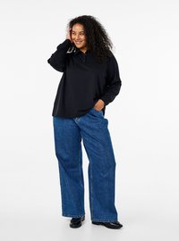 Zizzi LANGARM - Pikeepaita - black solid