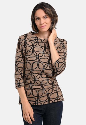 MIT MUSTER - Strickpullover - taupe-black