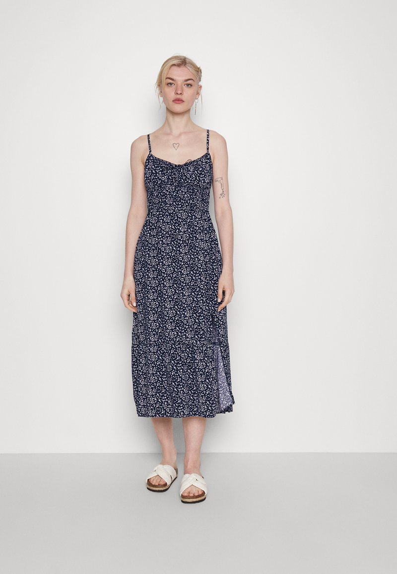 Hollister Co. BARE CHANNELED BODICE MIDI Day dress navy blue/dark