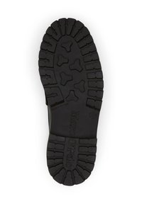 Czarna gumowa podeszwa z głębokim bieżnikiem i wytłoczonym logo "Marc O'Polo" oraz rozmiarem "37". Teksturowana dla lepszej przyczepności i stabilności.