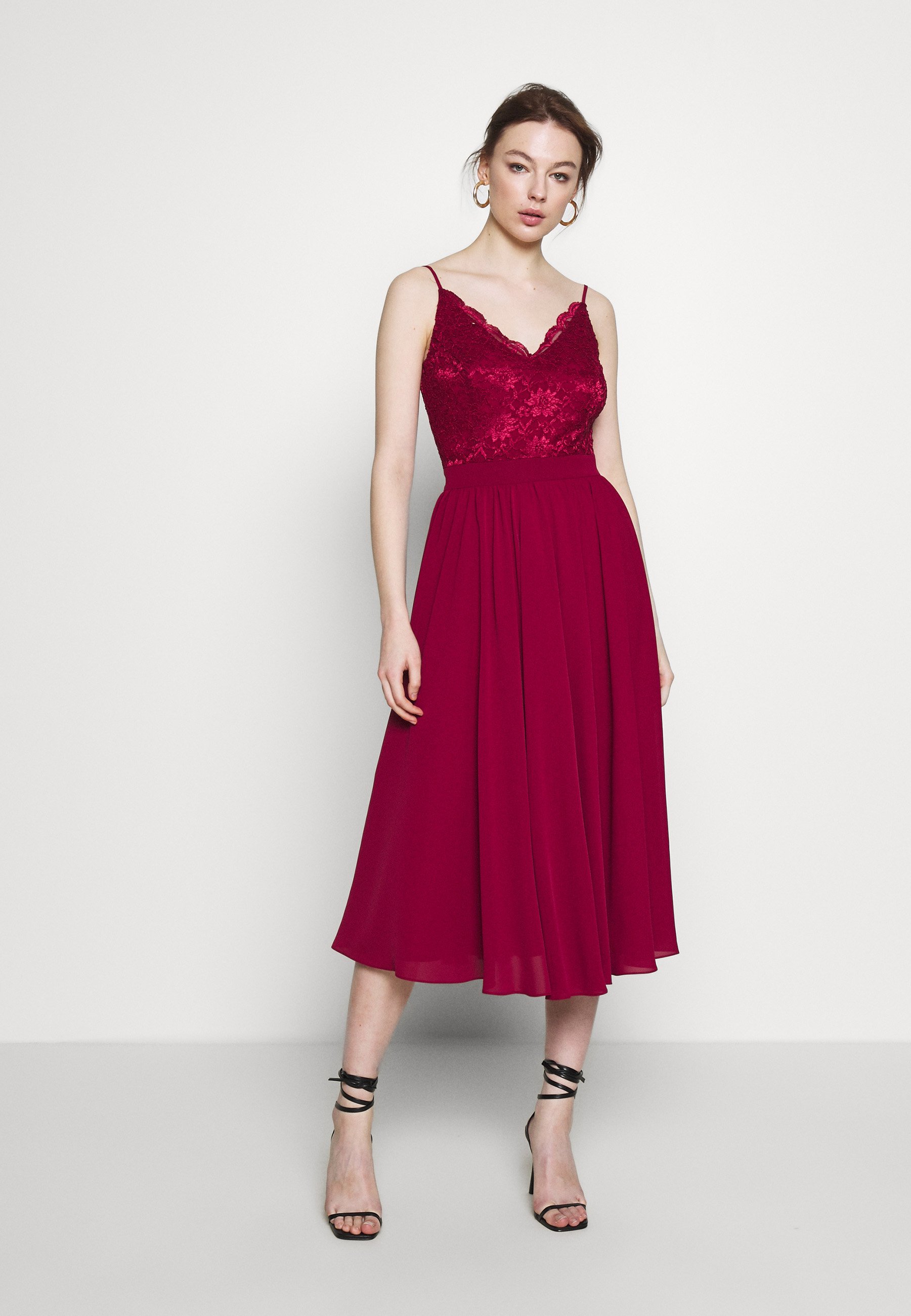 Swing Cocktailkleid Festliches Kleid Weinrot Rot Zalando De 