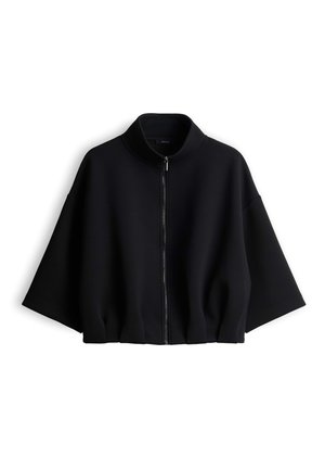 OPUS, CROPPED O-SHAPE - Felpa con zip - black