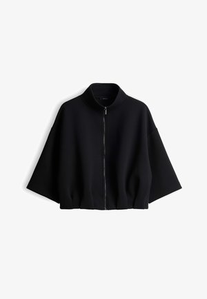 OPUS, CROPPED O-SHAPE - Felpa con zip - black