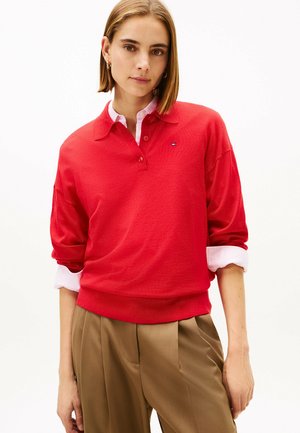 FLAG EMBROIDERY WITH - Trui - red