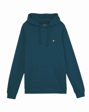 Puha anyagból készült zöldesszürke kapucnis pulóver kenguruzsebbel, húzózsinóros kapucnival és egy kis sárga logóval a mellkason. Bordázott mandzsettákkal rendelkezik.