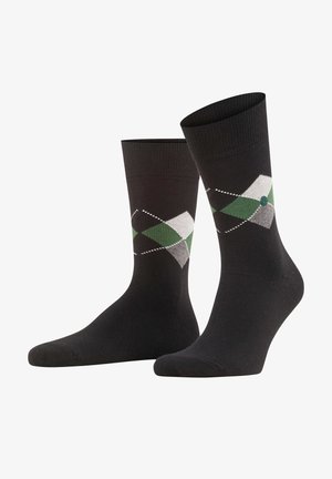 Burlington Chaussettes Homme King Coton Bio Argyle - Chaussettes Respirantes Renforcées Motif Losanges Fantaisie