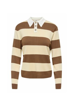 JDY, KNITTED POLO NECK JDYMELANY KNITTED POLO NECK - Polo - toffee
