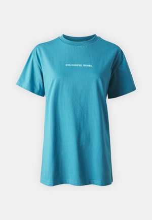 Colourful Rebel, LOGO BOXY TEE - T-shirt basic - dark turquoise