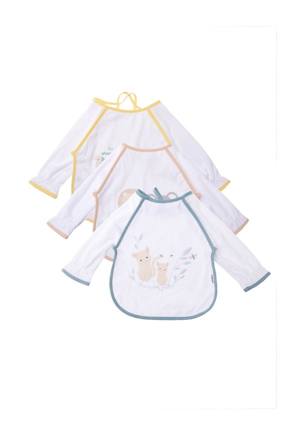 3ER SET - Lätzchen - weiß bunt