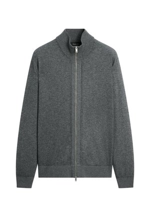 Massimo Dutti, WOOL BLEND CARDIGAN WITH ZIP DETAIL - Strickjacke - grey