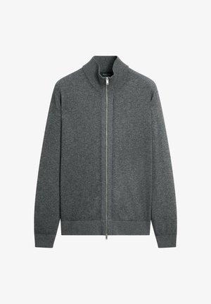 Massimo Dutti, WOOL BLEND CARDIGAN WITH ZIP DETAIL - Strickjacke - grey