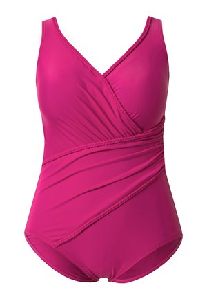Ulla Popken, BADEANZUG, PASPELN, DRAPIERT, SOFTCUPS - Costume da bagno - magenta pink